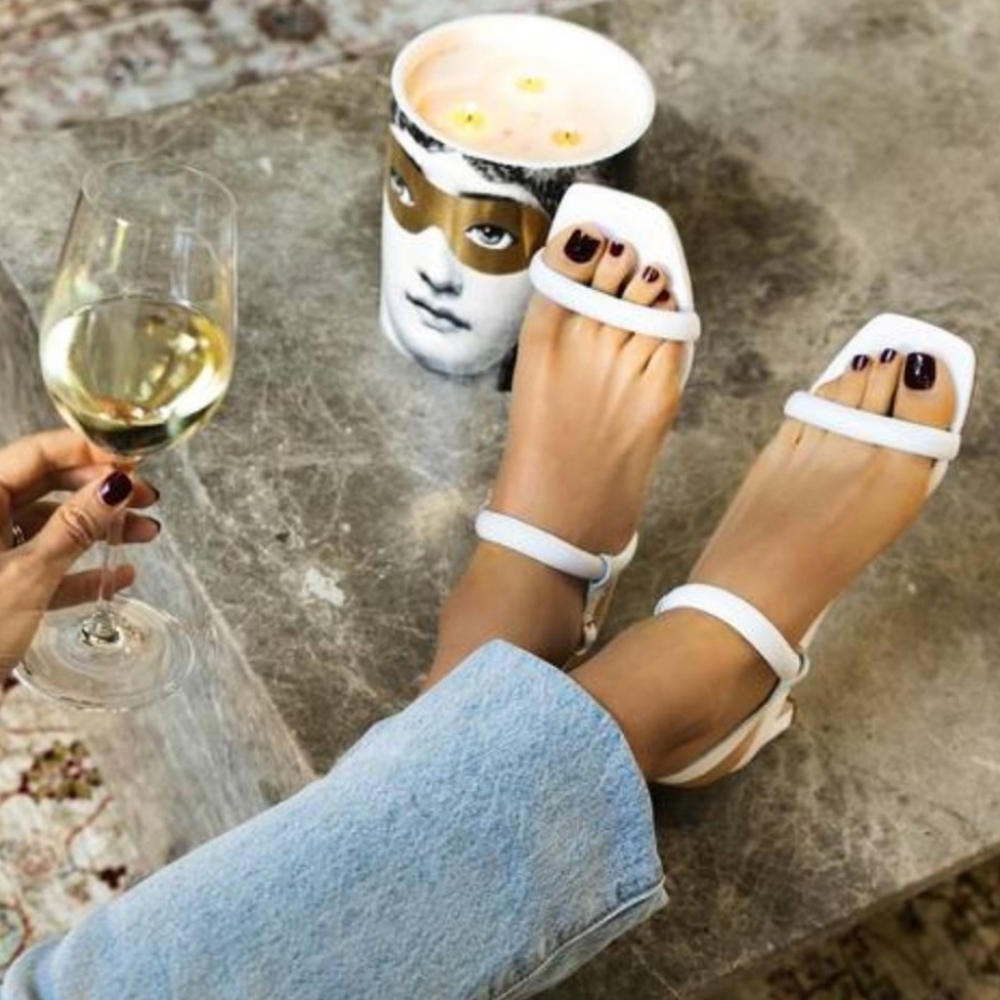 Bared Footwear White Leather Kakapo Heels